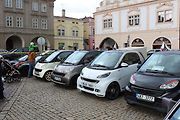 Sraz vozů značky Mercedes na Karlově náměstí v Kolíně.